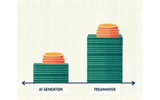 Kostenvergleichsgrafik zwischen KI-Generierung und Freelance-Autoren