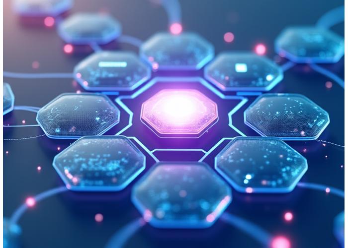 Interaktive Grafik eines KI-gestützten Workflow-Diagramms mit effizienten Prozessen