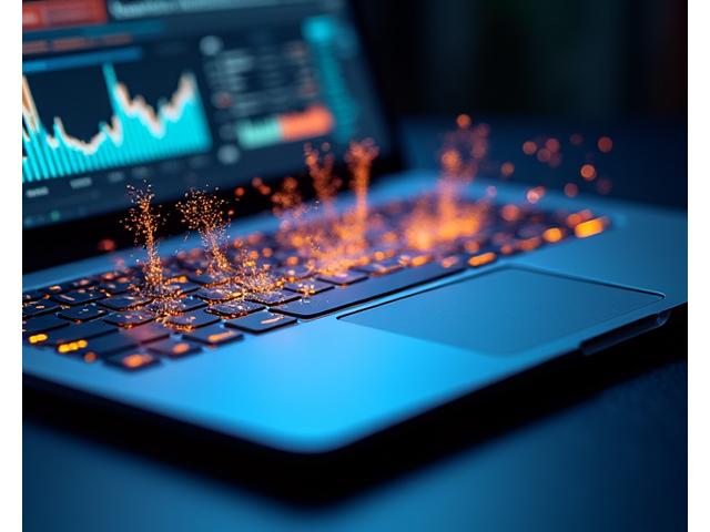 Nahaufnahme einer statistischen Grafik mit künstlicher Intelligenz, die Daten analysiert