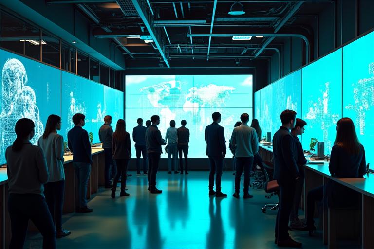 Moderne Tech-Büroumgebung in Berlin mit Startups, die KI-Projekte diskutieren