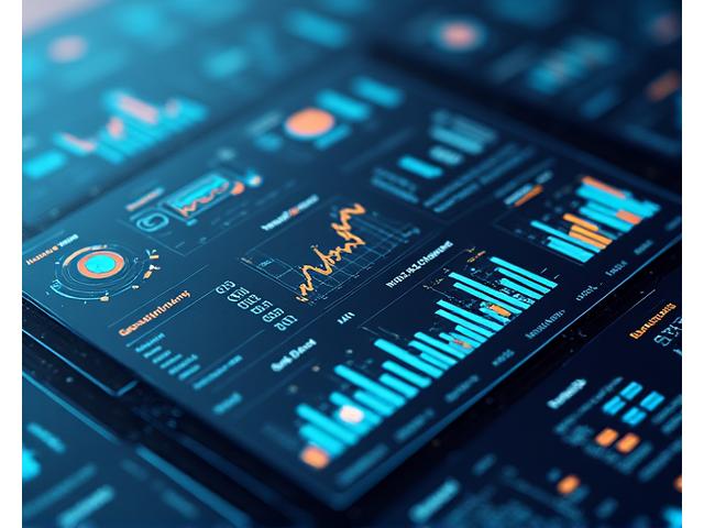 Ein komplexes Dashboard mit Diagrammen, Grafiken und KPIs, die Wachstum in einem professionellen Kontext darstellen.